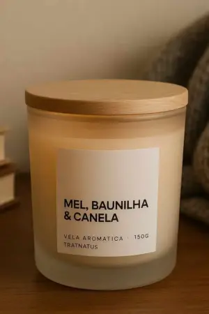 Vela Aromática - 150g - Mel, Baunilha e Canela